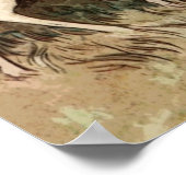 Viktorianische Wasserfarbe der Frau mit Hirsch Poster (Ecke)