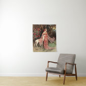 Viktorianische Wasserfarbe der Frau mit Hirsch Wandteppich (Beispiel)