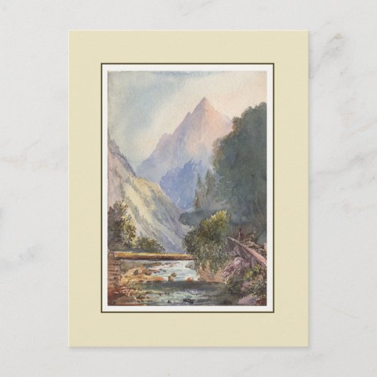 Viktorianische Wasserfarbe Postkarte (Vorderseite)