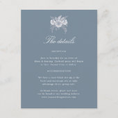 Viktorianische Wedding Details Card in Blue mit Begleitkarte (Vorderseite)