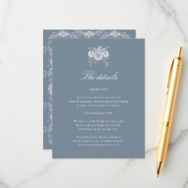 Viktorianische Wedding Details Card in Blue mit Begleitkarte