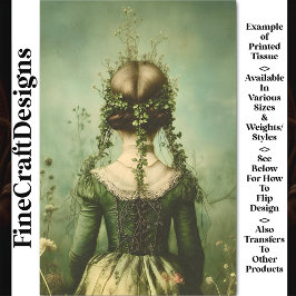 Viktorianische weibliche Person von hinten, Feld B Seidenpapier