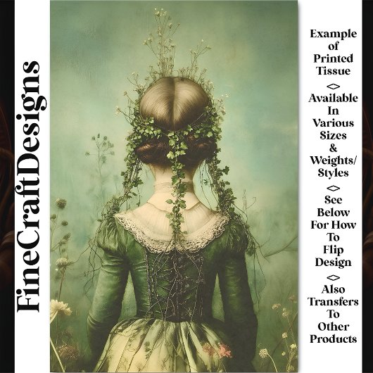 Viktorianische weibliche Person von hinten, Feld B Seidenpapier