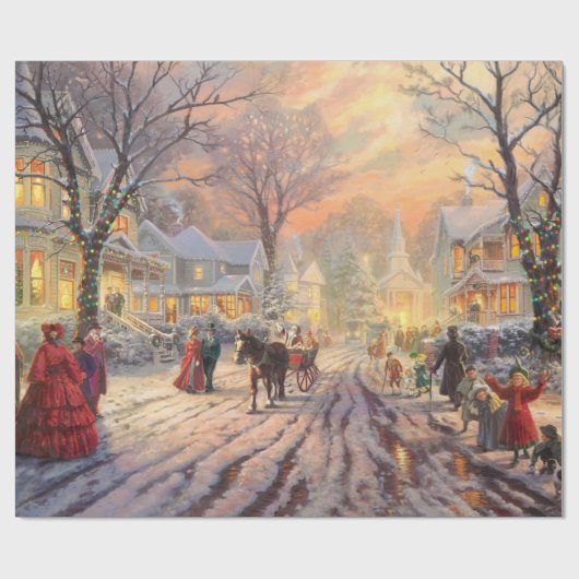 Viktorianische Weihnachten Geschenkpapier (Flach)