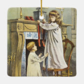 Viktorianische Weihnachten, Strümpfe zu Weihnachte Keramikornament (Rückseite)