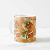 Viktorianische WeihnachtenLady Orange Hintergrund Kaffeetasse (Vorderseite Links)