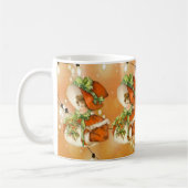 Viktorianische WeihnachtenLady Orange Hintergrund Kaffeetasse (Links)