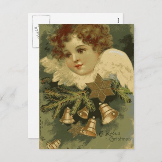 Viktorianische Weihnachtsangel Postkarte (Vorne/Hinten)