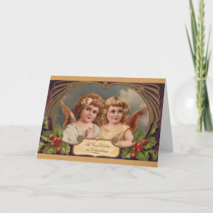 Viktorianische WeihnachtsAngelkarte Feiertagskarte