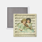 Viktorianische WeihnachtsAngeln Geige und Notenmus Magnet (Vorderseite/Rückseite)