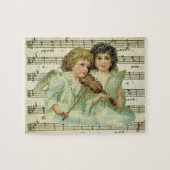 Viktorianische WeihnachtsAngeln Geige und Notenmus Puzzle (Horizontal)