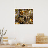 Viktorianische Weihnachtsbaumdekorationen Poster (Küche)