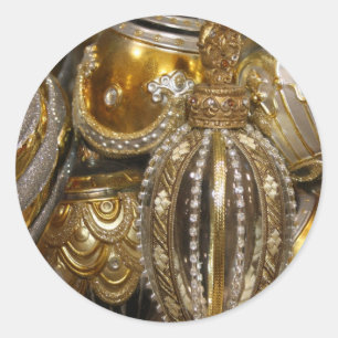 Viktorianische Weihnachtsbaumdekorationen Runder Aufkleber