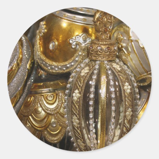 Viktorianische Weihnachtsbaumdekorationen Runder Aufkleber (Vorderseite)