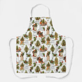 Viktorianische Weihnachtsbäume, Holly & Music Schürze (Vorderseite)