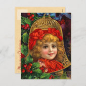 Viktorianische Weihnachtsbell-Postkarten Feiertagspostkarte (Vorne/Hinten)