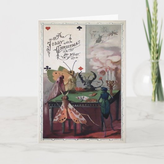 Viktorianische Weihnachtsbugs Feiertagskarte (Vorderseite)