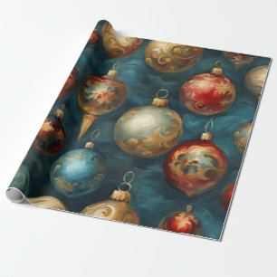 Viktorianische Weihnachtsdekoration auf elegantem  Geschenkpapier