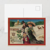 Viktorianische Weihnachtsfamilie Postkarte (Vorne/Hinten)