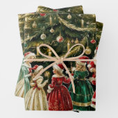 Viktorianische Weihnachtsfeier Ansammlung bei Weih Geschenkpapier Set (Beispiel)