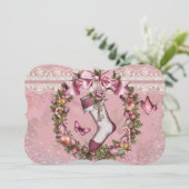 Viktorianische Weihnachtsfeier Einladung (Stehend Vorderseite)