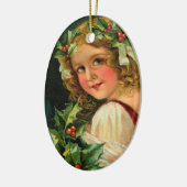 Viktorianische Weihnachtsfeier Keramik Ornament (Links)
