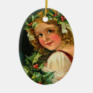 Viktorianische Weihnachtsfeier Keramik Ornament