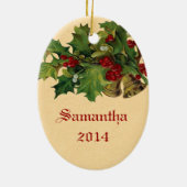 Viktorianische Weihnachtsfeier Keramik Ornament (Hinten)