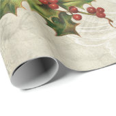 Viktorianische Weihnachtsfeier, Pine & Holly Colla Geschenkpapier (Rolleneckpunkt)