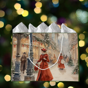 Viktorianische Weihnachtsfeiertage Große Geschenktüte