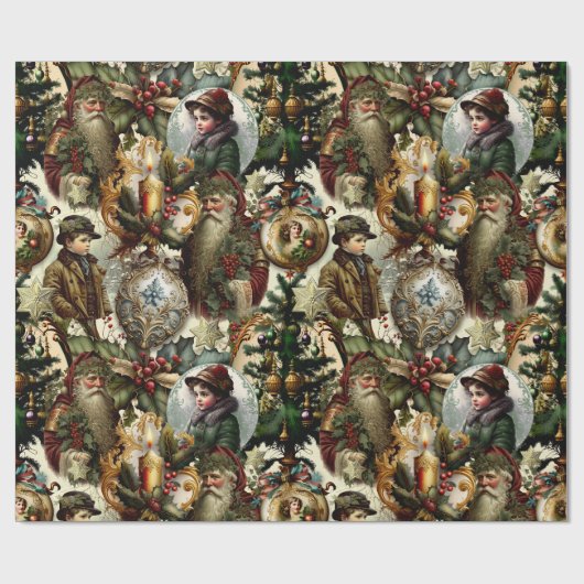 Viktorianische Weihnachtsgeschmack Geschenkpapier (Flach)