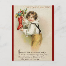 Viktorianische Weihnachtsgrüße mit Gedicht -