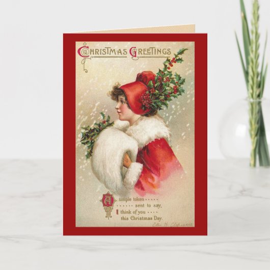 Viktorianische Weihnachtsgrußkarte Feiertagskarte (Vorderseite)