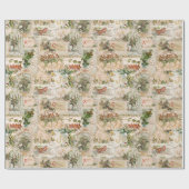 Viktorianische Weihnachtskarte Collage Geschenkpapier (Flach)