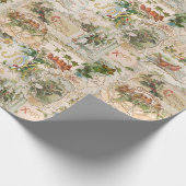 Viktorianische Weihnachtskarte Collage Geschenkpapier (Ecke)