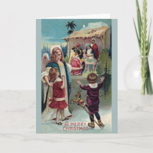 Viktorianische Weihnachtskarte der religiösen Nati Feiertagskarte