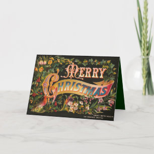 Viktorianische Weihnachtskarte Extravagant Feiertagskarte