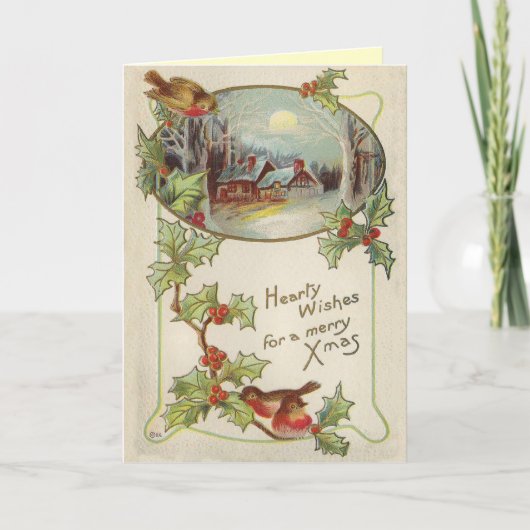 Viktorianische Weihnachtskarte Feiertagskarte (Vorderseite)