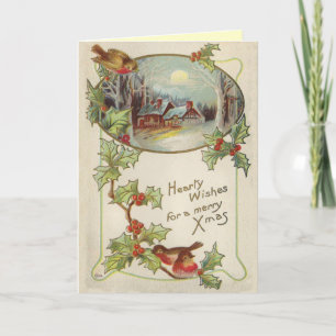 Viktorianische Weihnachtskarte Feiertagskarte