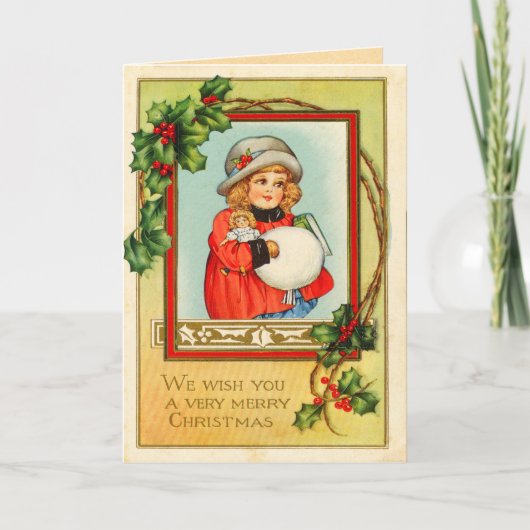 Viktorianische Weihnachtskarte Feiertagskarte (Vorderseite)