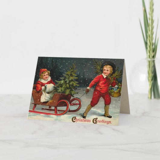 Viktorianische Weihnachtskarte Feiertagskarte (Vorderseite)