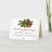 Viktorianische Weihnachtskarte Feiertagskarte (Rückseite)