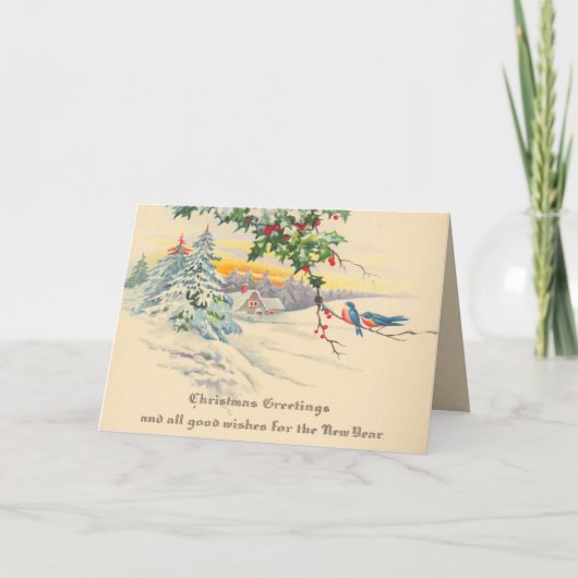 Viktorianische Weihnachtskarte Feiertagskarte (Vorderseite)