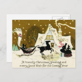 Viktorianische Weihnachtskarte Feiertagspostkarte (Vorne/Hinten)