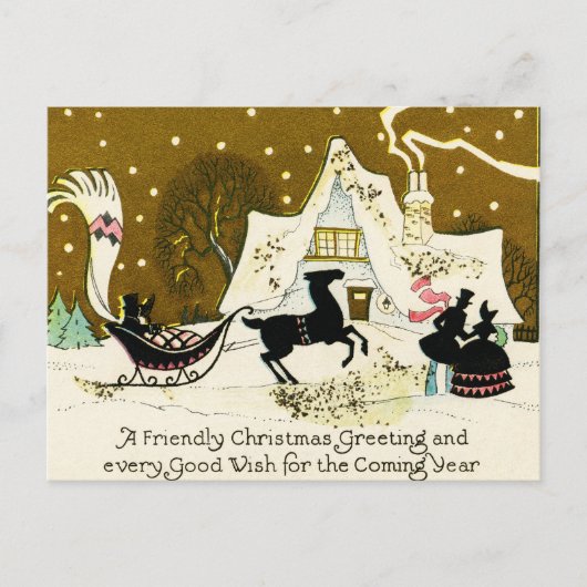 Viktorianische Weihnachtskarte Feiertagspostkarte (Vorderseite)