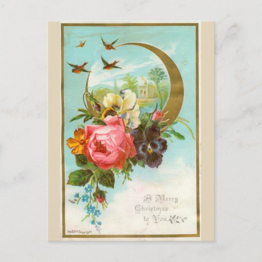 Viktorianische Weihnachtskarte Feiertagspostkarte (Vorderseite)