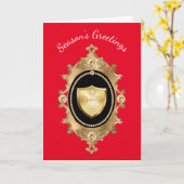 Viktorianische Weihnachtskarte für den Feuerdienst Karte (Gelbe Blume)