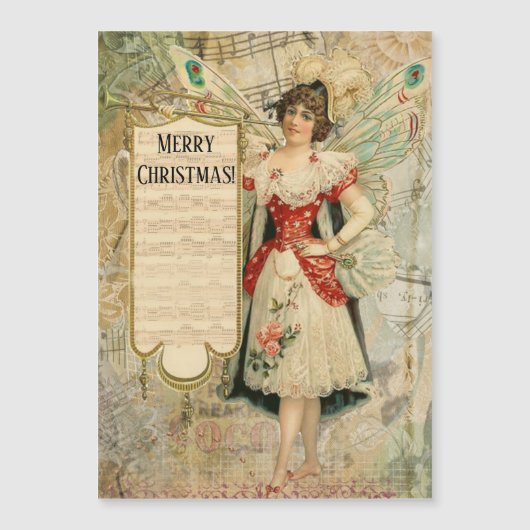 Viktorianische Weihnachtskarte Magnetkarte (Vorderseite)