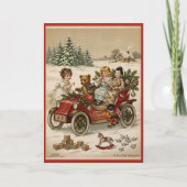 Viktorianische Weihnachtskarte mit Kindern und Spi Karte (Vorderseite)