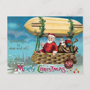 Viktorianische Weihnachtskarte mit Santa Claus Postkarte